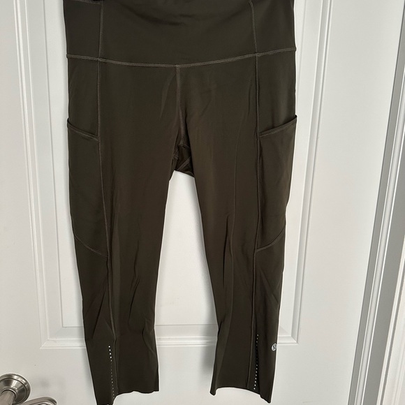 lululemon Fast and Free running tights olive green 5 pockets - Picture 3 of 4